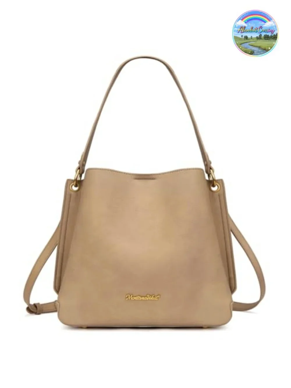 Medium Hobo Bag for Women, 3 Compartments PU Leather Shoulder Purse with